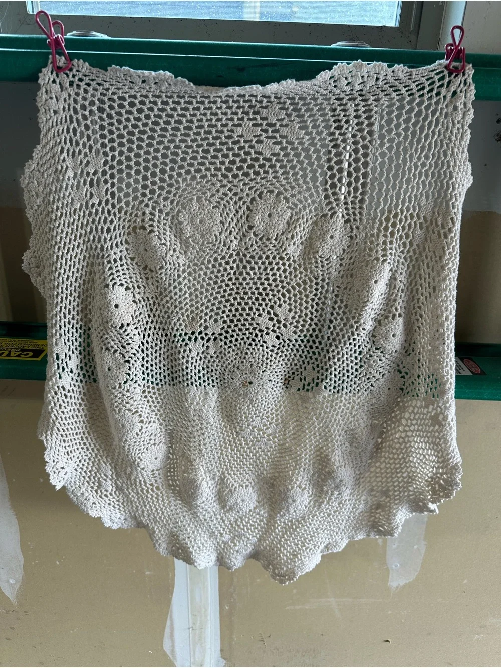 Vintage Handmade Cream Cotton Crocheted Doily